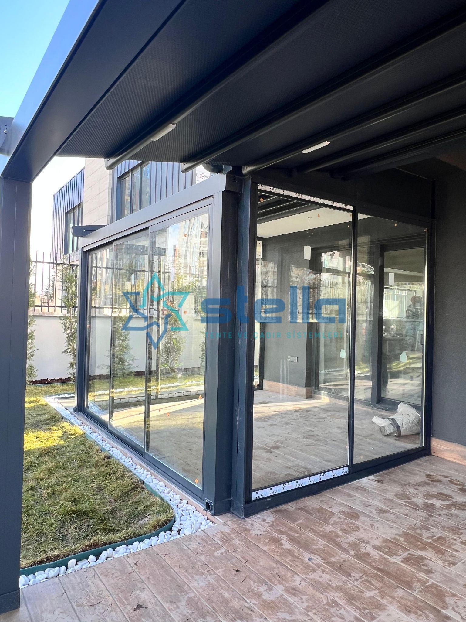 İNCEK ÖZEL KONUT BAHÇESİ PERGOLA TENTE VE CAM SİSTEMİ