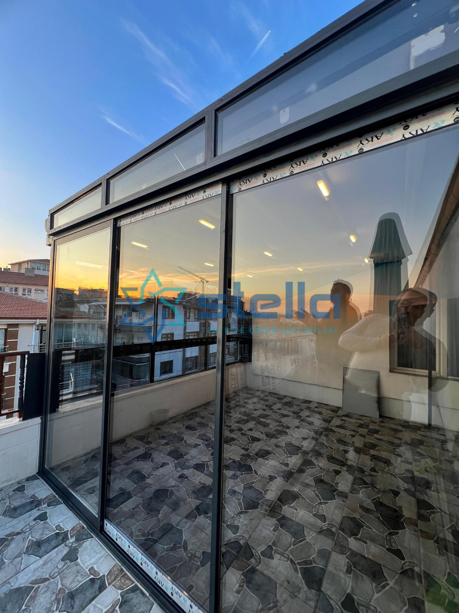 KEÇİÖREN KUŞCAĞIZ ÖZEL KONUT TERASI PERGOLA TENTE VE SÜRME CAM SİSTEMİ